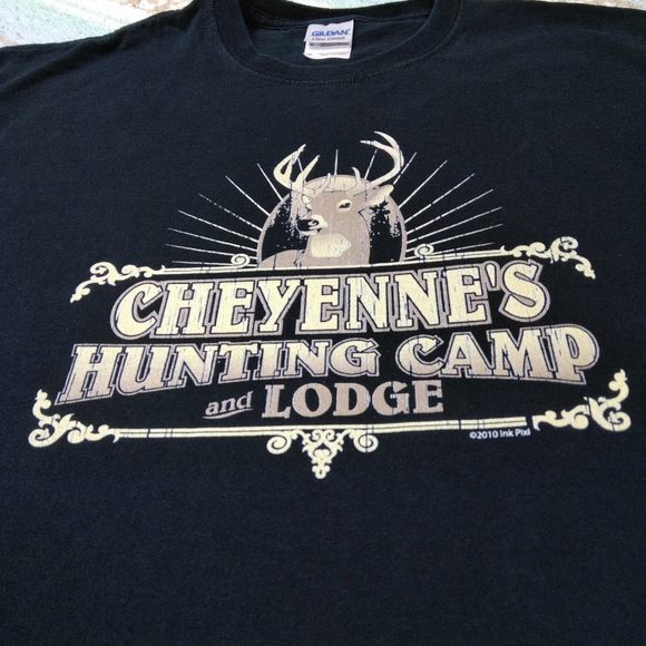 CHEYENNES HUNTING CAMP GRAPHIC TEE SHIRT BLACK MED - Picture 6 of 15